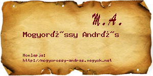 Mogyoróssy András névjegykártya
