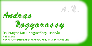 andras mogyorossy business card